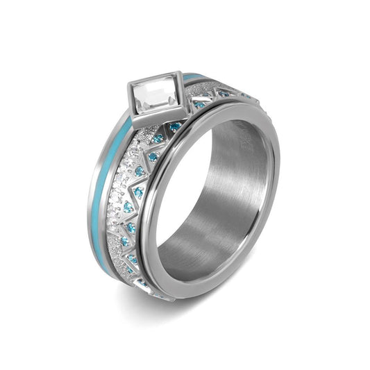 Silver Aqua Full Ring